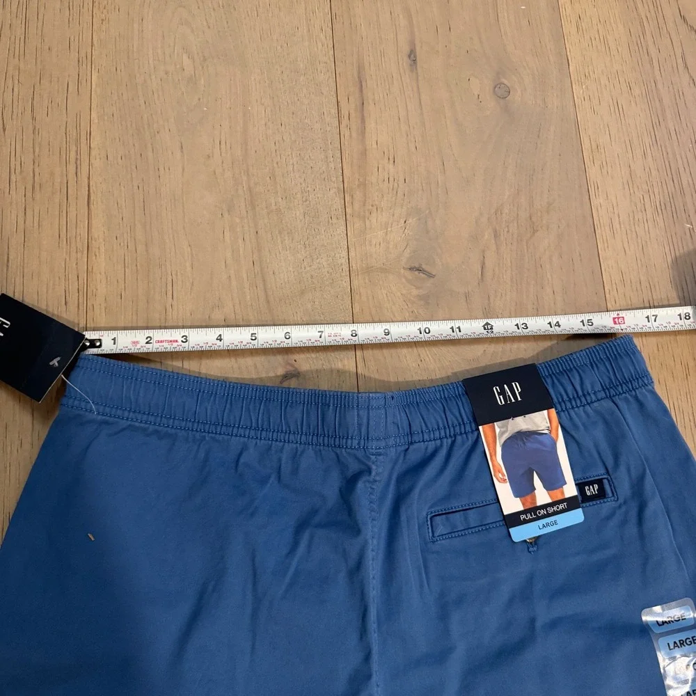NWT Gap Mens Delft Pull On Shorts Blue‎ Elastic Drawstring QMS1594S Large
